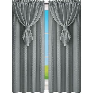 Collections Etc Allegra Curtain Panel with Attached Valance
